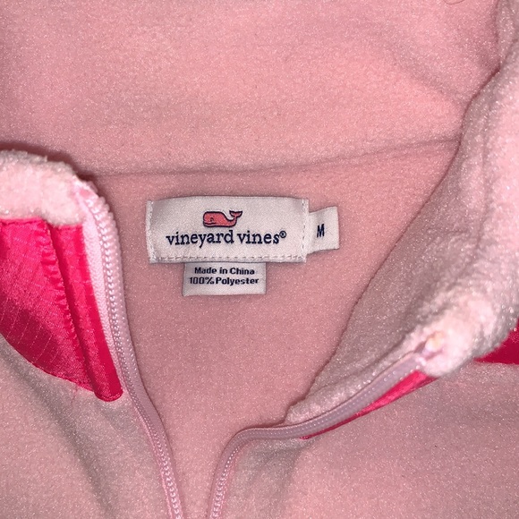 Vineyard Vines Sherpa Half Zip Pink Size M - Picture 3 of 4